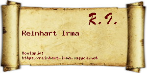 Reinhart Irma névjegykártya